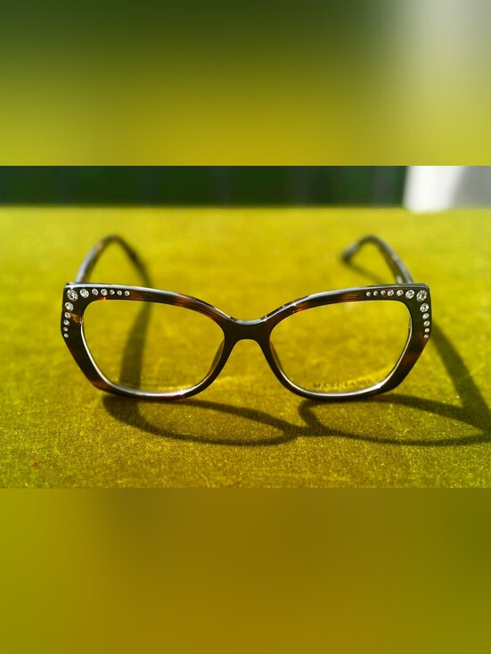 Guess by Marciano Accessories - Marciano by Guess GM50001 Black Crystal Cat-Eye Eyeglass Frames NEW